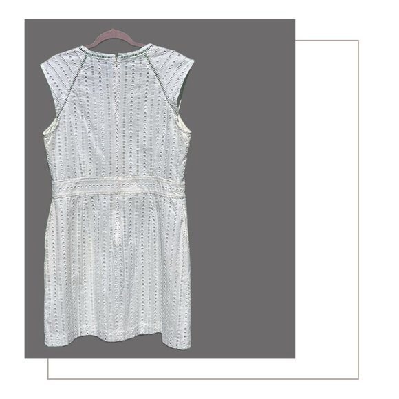 White Lace Sheath Dress with Pockets - Picture 2 of 4